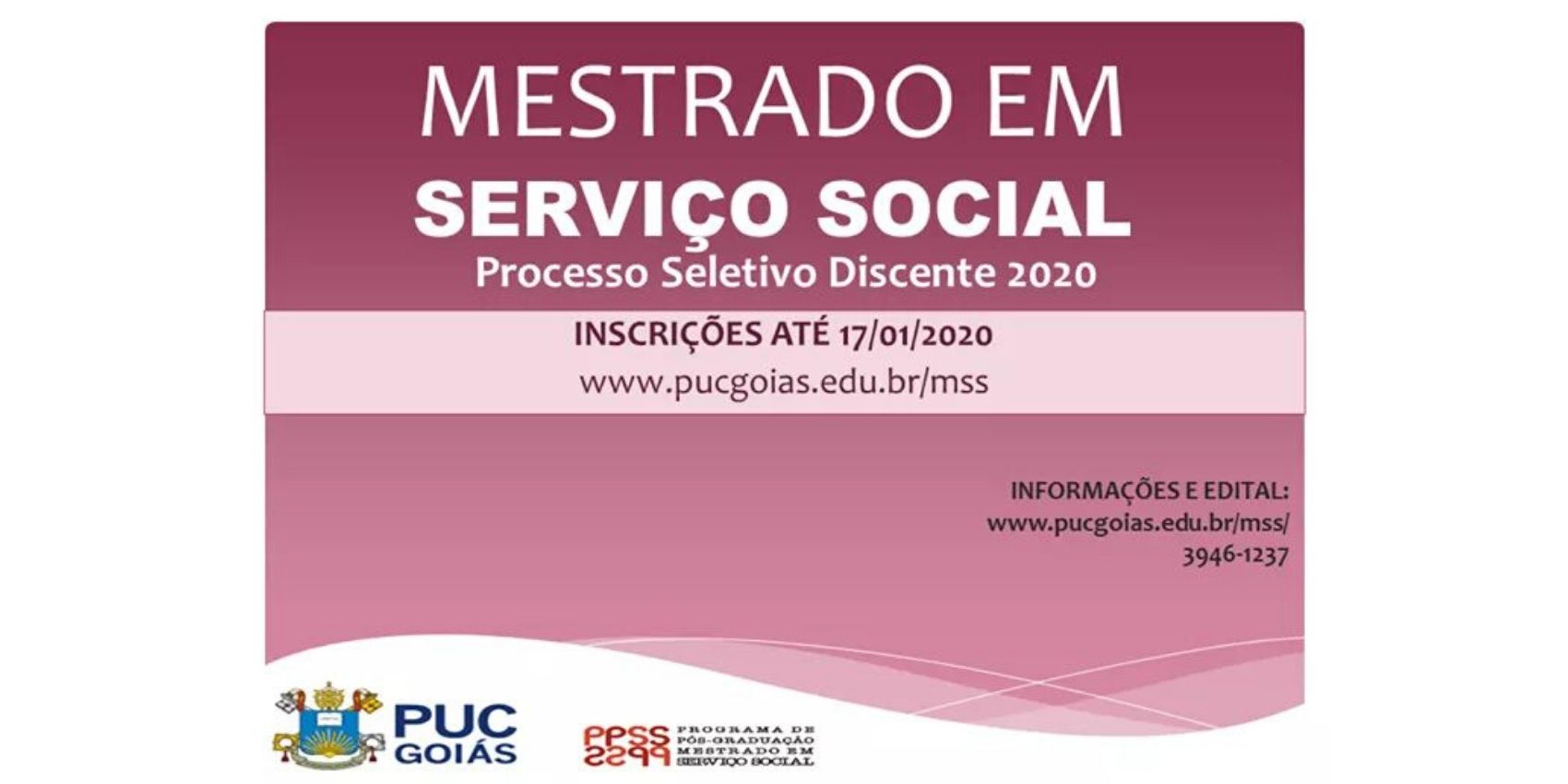 Mestrado em Serviço Social PUC Goiás 2020 2