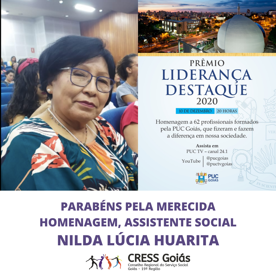 PUC Goias homenageia assistente social Nilda Lucia Huarita Colque