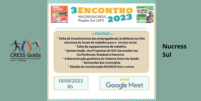 CRESS SC - A coordenação do NUCRESS Sul convida a categoria da região para  o evento Assistente Social na Educação: contribuições para implementação da  Lei 13.935/19. A atividade será realizada via Google