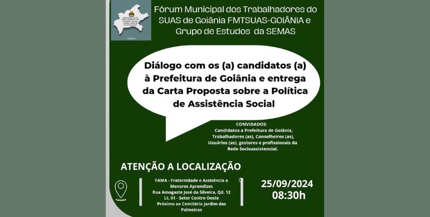 Site FMT SUAS GOIÂNIA diálogo com candidatos a prefeitura de Goiânia